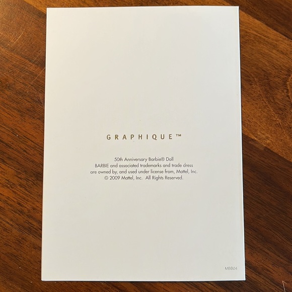 BARBIE NOTECARDS WITH ENVELOPES (GOLD STRAPLESS GOWN) ROBERT BEST - SET OF 4 - Picture 3 of 4